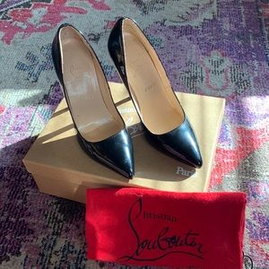 Black patent leather LouBoutin shoes size 37 (6.5)